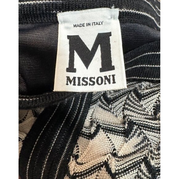 Missoni 46 Sz XL Black Cream Beige Geometric Sweater Pencil Skirt Pull On ITALY - Picture 3 of 7